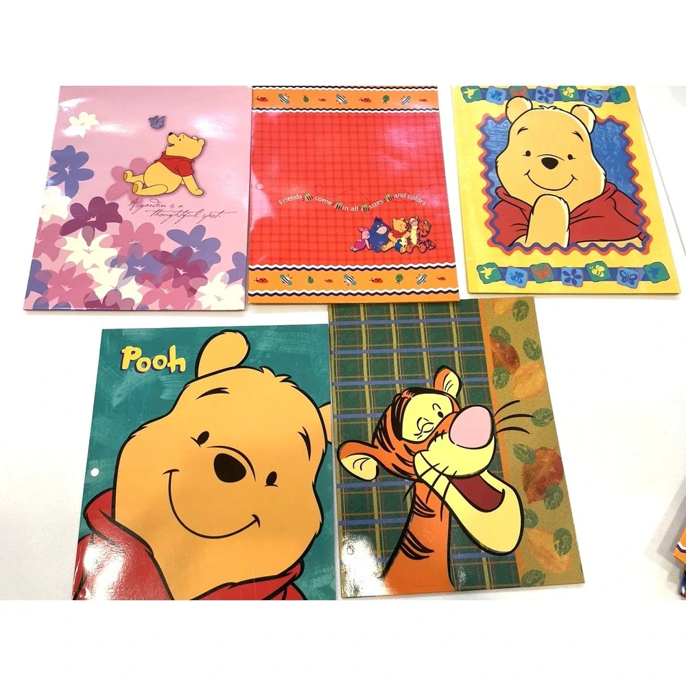 Vintage Pen Tab Disney Winnie The Pooh School Folder Lot of 13 Piglet Tigger Y2K